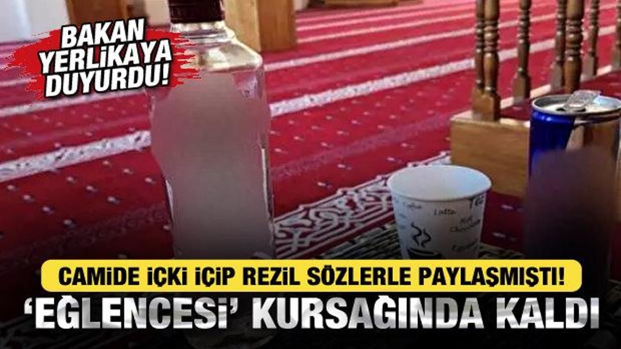 Camide içki içip rezil sözlerle paylaşan şahıs hakkında yeni gelişme