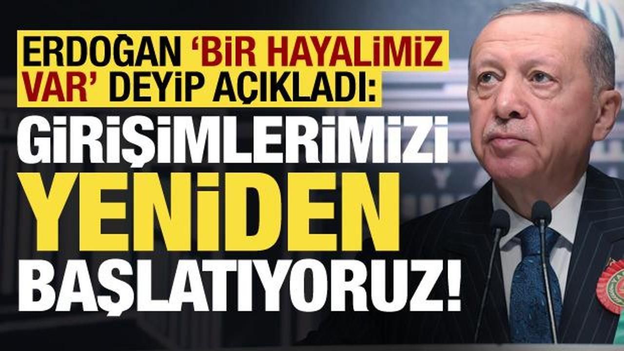 Erdoğan 'bir hayalimiz var' deyip açıkladı: Girişimlerimizi yeniden başlatıyoruz!