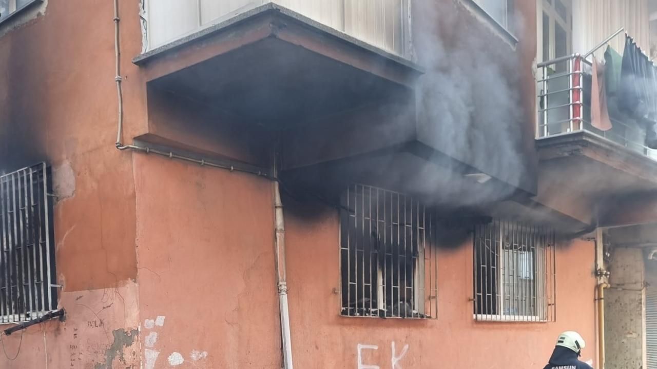 Samsun'da korkutan yangın: 2 çocuk hastaneye kaldırıldı