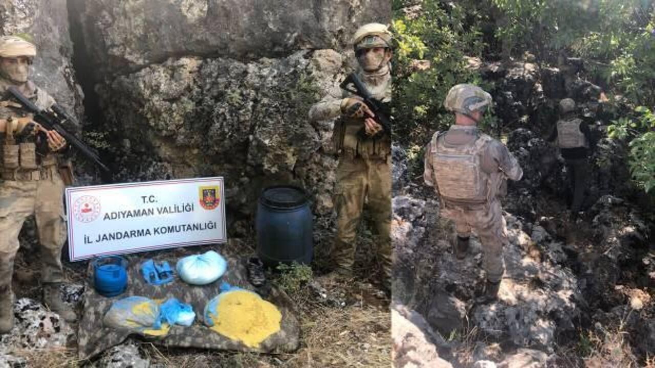 Adıyaman'da, PKK'lı teröristlere ait yaşam malzemesi ele geçirildi