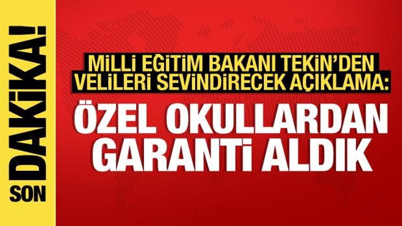 Bakan Tekin'den özel okullarda servis ve yemek ücretleri açıklaması