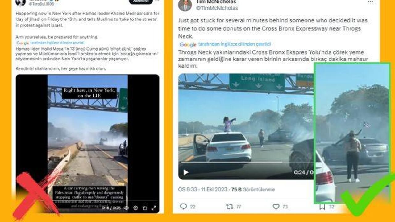 Sosyal medyada yayılan 'Filistinliler New York’ta yolları kapattı' videosu da yalan çıktı