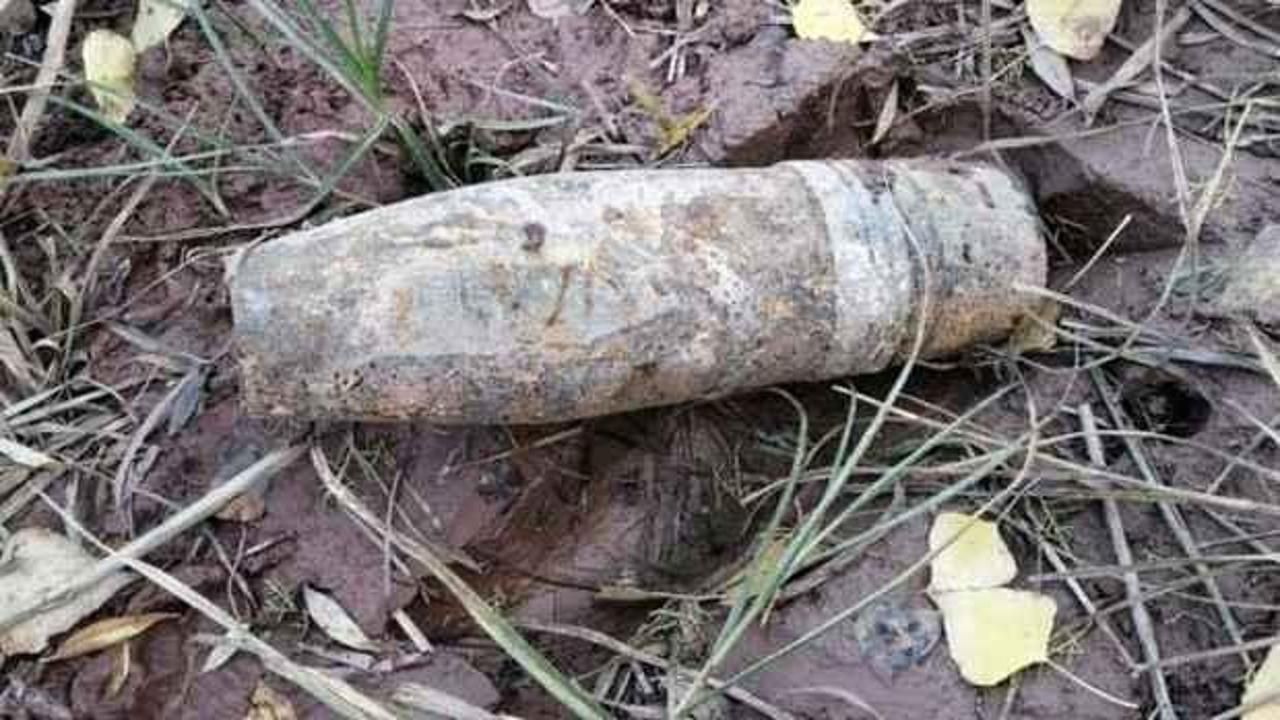 Sivas'ta balık tutarken top mermisi buldu