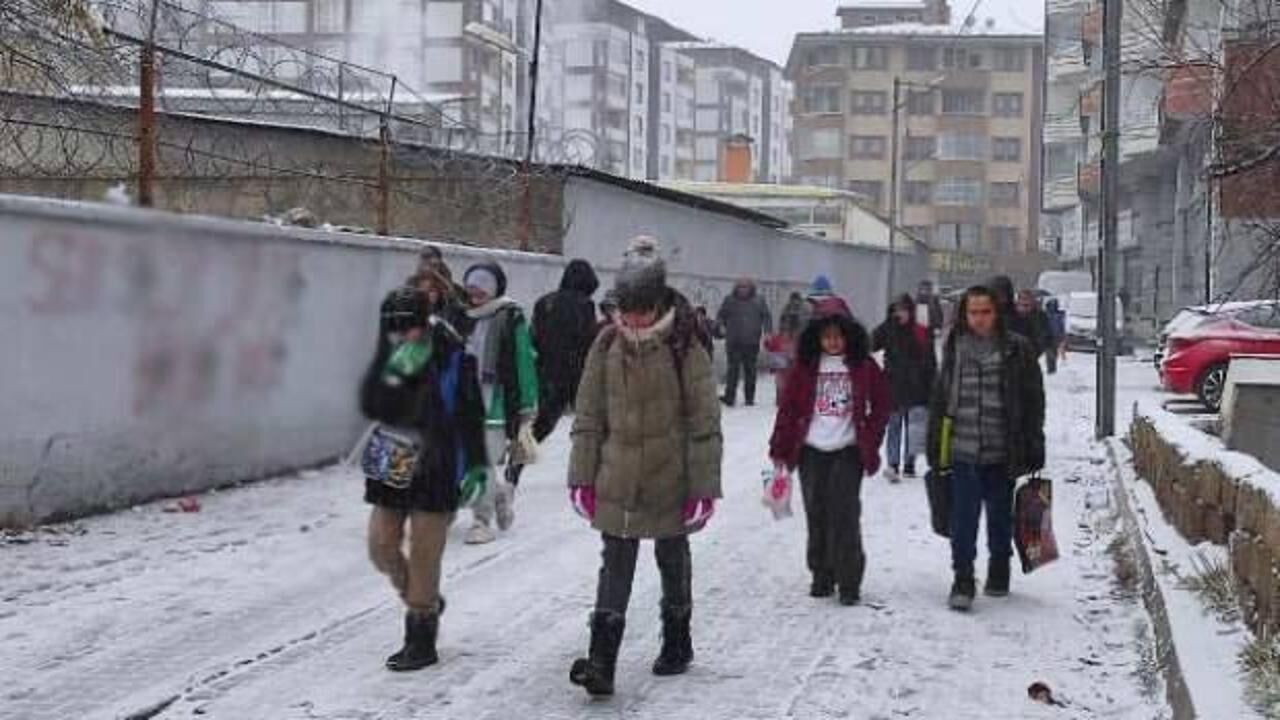Van'ın 3 ilçesinde kar yağışından dolayı eğitime ara verildi