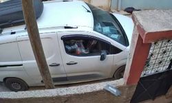 Kargoyu aracından inmeden bahçeye fırlattı