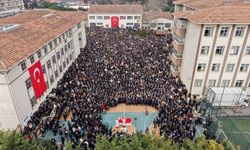 Fatma Nur öğretmenin anma töreni havadan görüntülendi