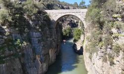 Tarihi köprüden suya atlayan genç yürekleri ağza getirdi