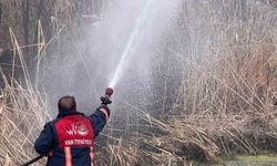 Van’da sazlık alanda yangın