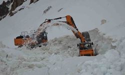 Bahçesaray yolunda karla mücadele çalışmamaları sürüyor