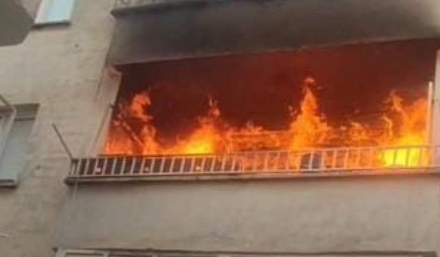 Şanlıurfa’da apartman dairesi alev alev yandı