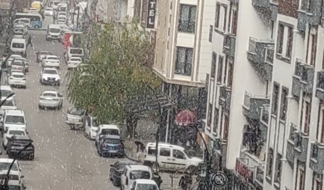 Van’da aniden bastıran dolu yağışı şehri beyaza bürüdü