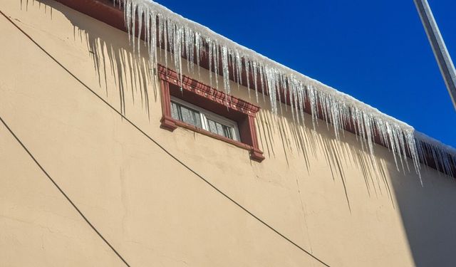 Van'da soğuk hava çatıları dondurdu