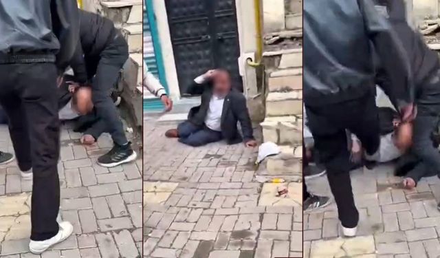 Sokak ortasında yaşlı adama şiddet!