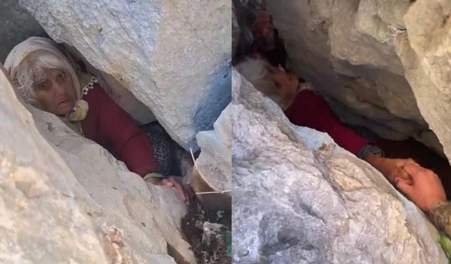 Film gibi olay: Yaşlı kadın düştüğü kayalıkların arasında 1 gün sonra bulundu