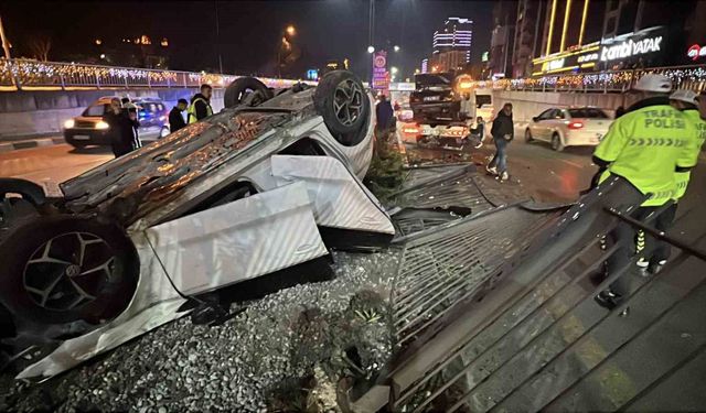 Takla atan araçlardan sapasağlam çıktılar