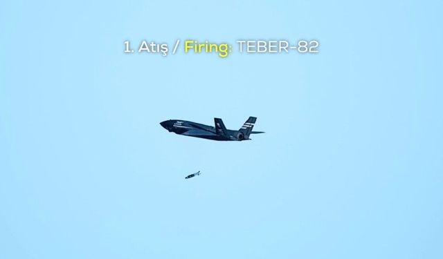 Bayraktar KIZILELMA, LGK-82 ve TEBER-82 ile hedefi vurdu