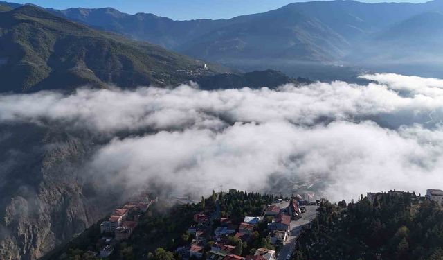 Sis bulutları Artvin’de kartpostallık görüntüler sundu