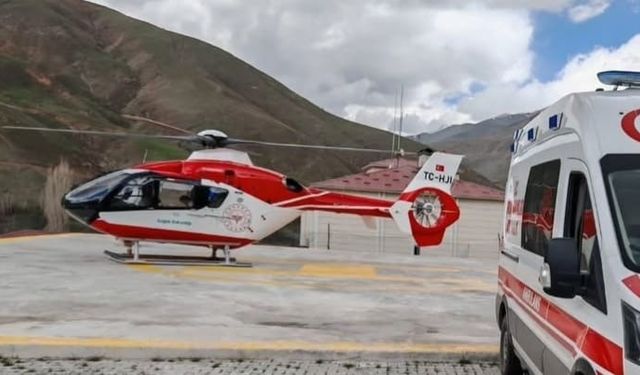 86 yaşındaki hasta helikopterle Van'a sevk edildi