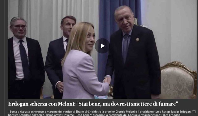 Cumhurbaşkanı Erdoğan’ın İtalya Başbakanı Meloni’ye yaptığı sigara uyarısı İtalya basınında