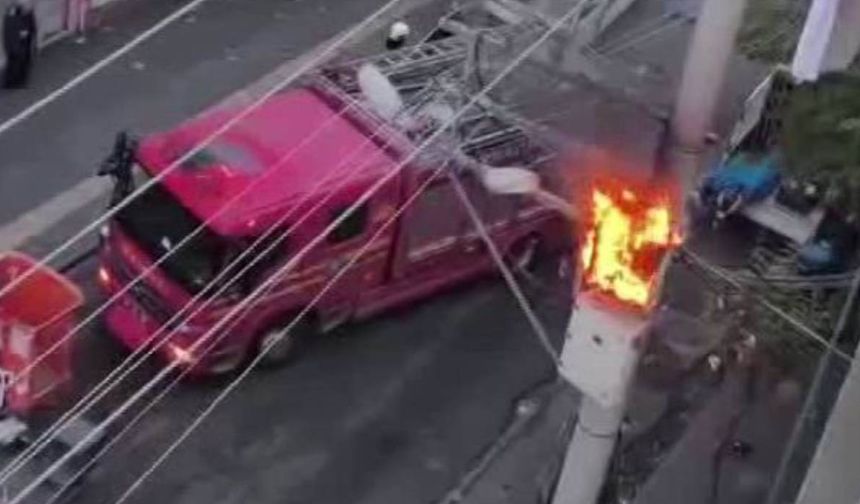 Diyarbakır’da aşırı yük binen trafo alev aldı