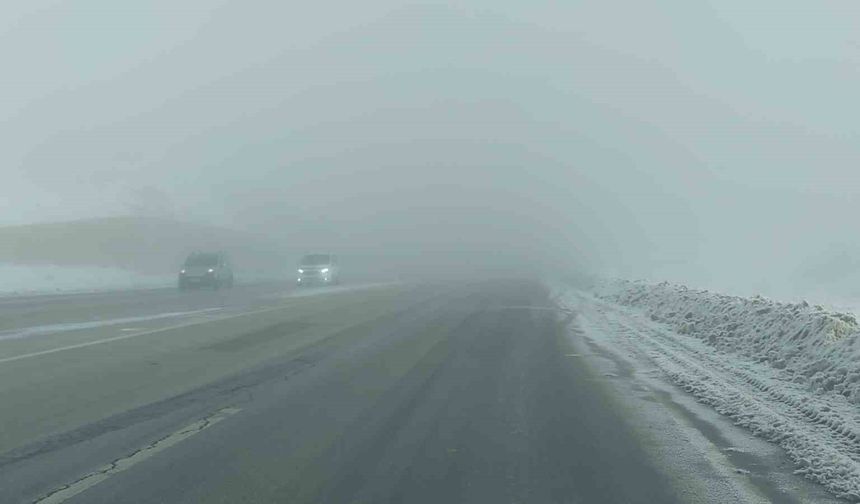 Van-Özalp kara yolunda sis görüş mesafesini düşürdü