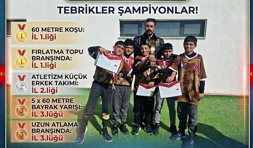 Gürpınarlı öğrenciler atletizmde büyük başarı elde etti