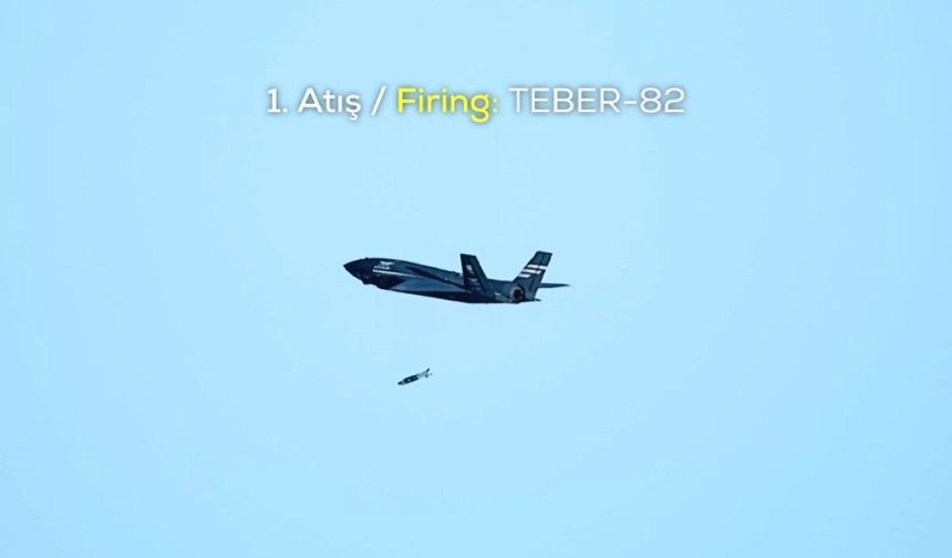 Bayraktar KIZILELMA, LGK-82 ve TEBER-82 ile hedefi vurdu