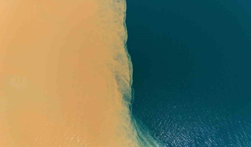 Sel sularının taşıdığı alüvyon Van Gölü kıyılarını kahverengiye bürüdü