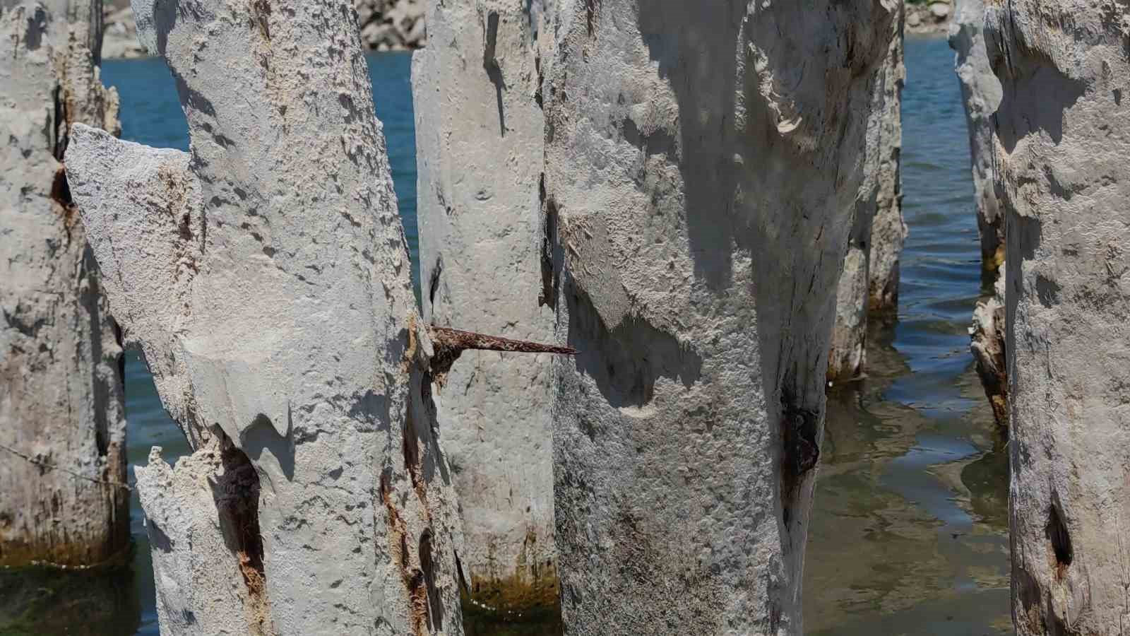 Van Gölü’nde balçık temizliği sonrası 100 yıllık iskele tamamen ortaya çıktı