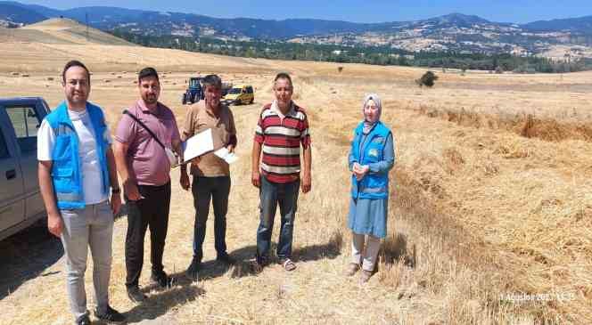 Hisarcık’ta biçerdöver ve hasat kontrolleri