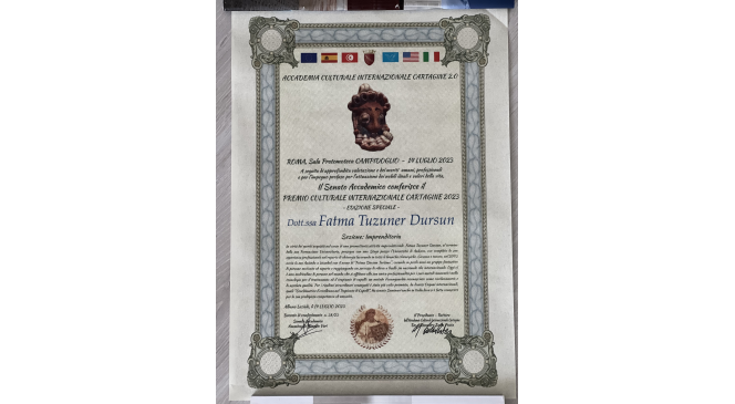 Fatma Dursun; İtalya’nın Başkenti Roma’da ’Sağlık Turizminde Başarı’ ödülüne layık görüldü