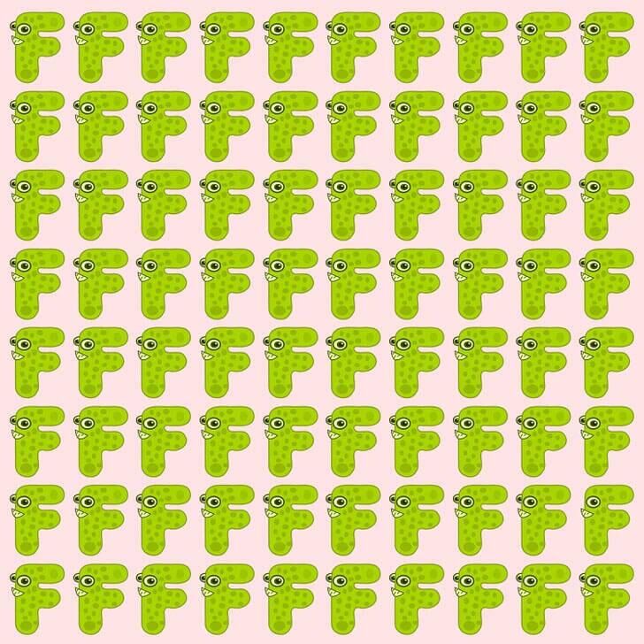 Dikkat gerektiren zekâ testi: F harfleri arasında farklı olanı 7 saniye içerisinde bulabilir misin?