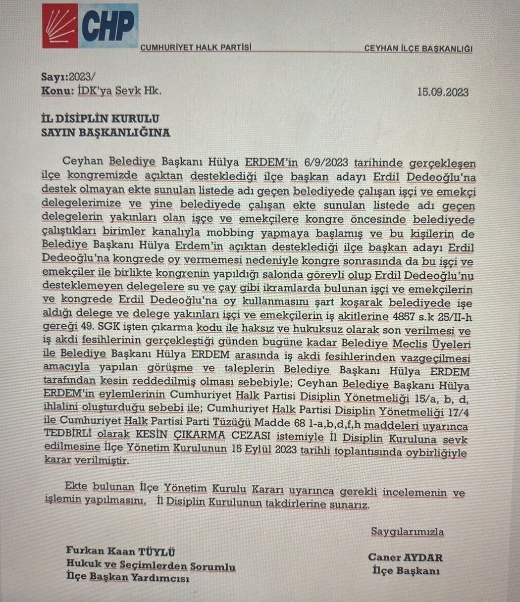 CHP’li başkan desteklediği aday seçimi kazanamayınca 39 kişiyi işten çıkardı