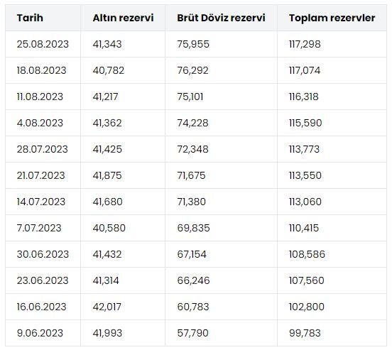 Merkez Bankası 2 ayda 28.2 ton altın aldı