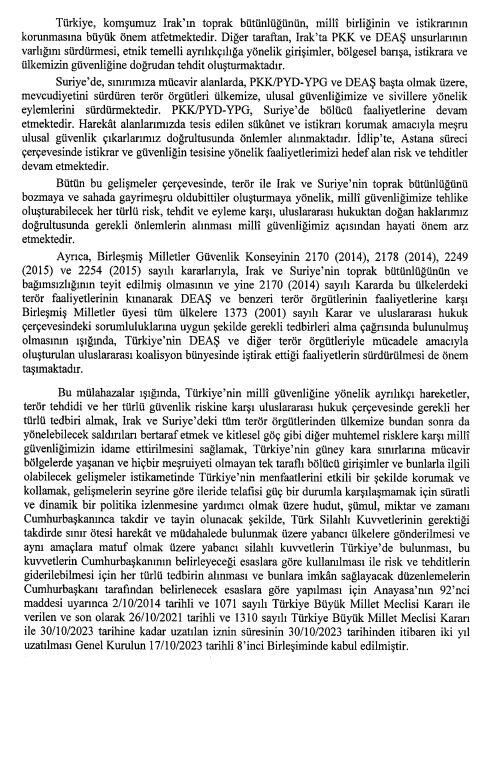 Türk askeri tehditleri yok edecek! Suriye ve Irak tezkeresi Resmi Gazete'de!