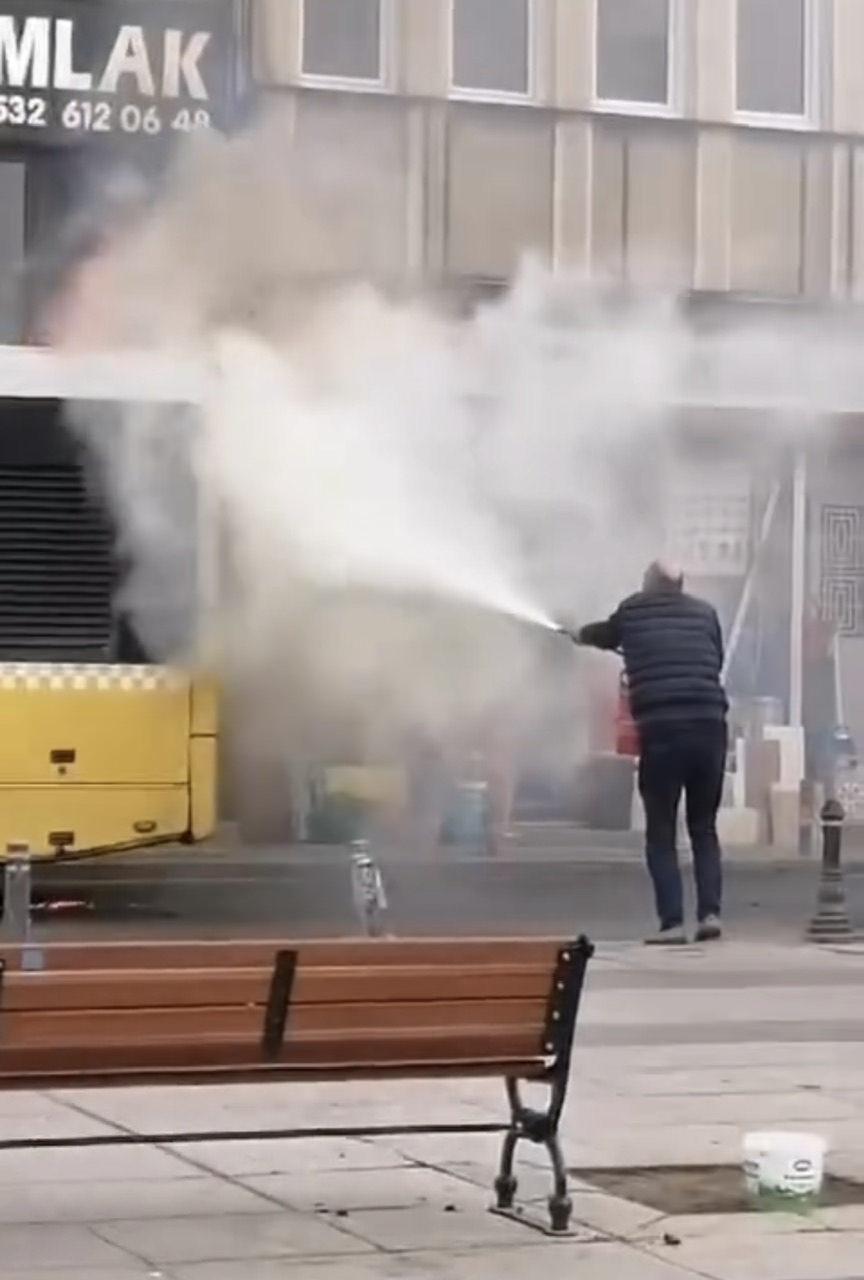 Beykoz'da İETT otobüsünde yangın
