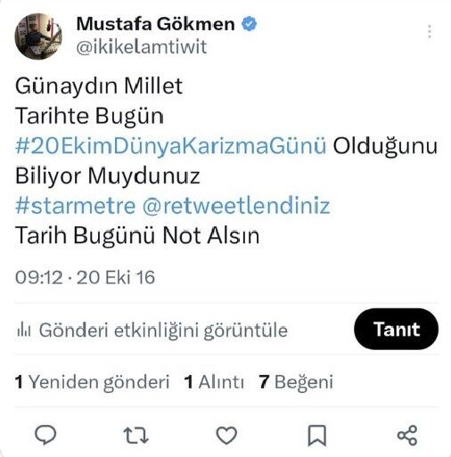 Kafasına göre ilginç dünya günleri tayin ediyor, o günler dünya TT listesine giriyor
