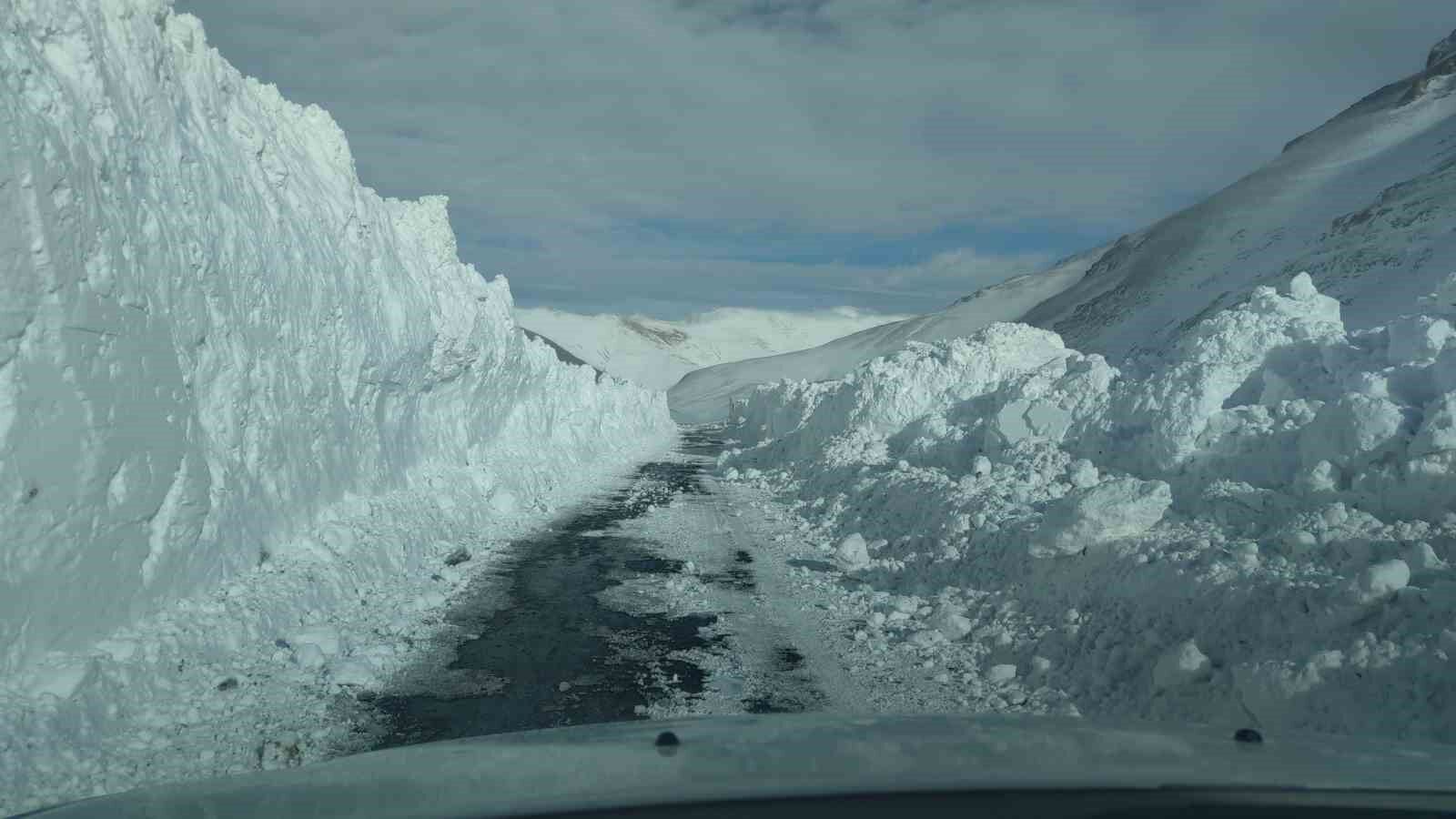 Van Bahçesaray yoluna düşen çığ bölgeleri temizleniyor