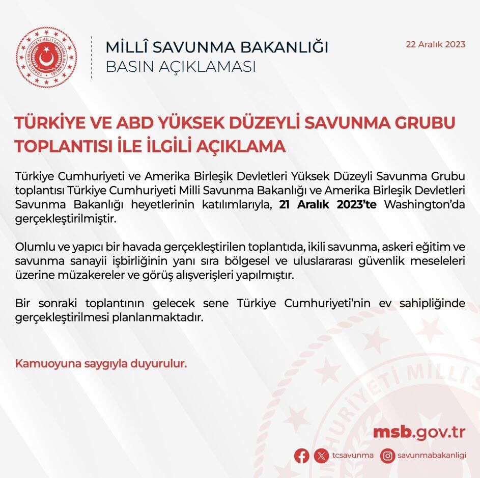 Türkiye ve ABD'den kritik savunma toplantısı! Dikkat çeken iş birliği detayı