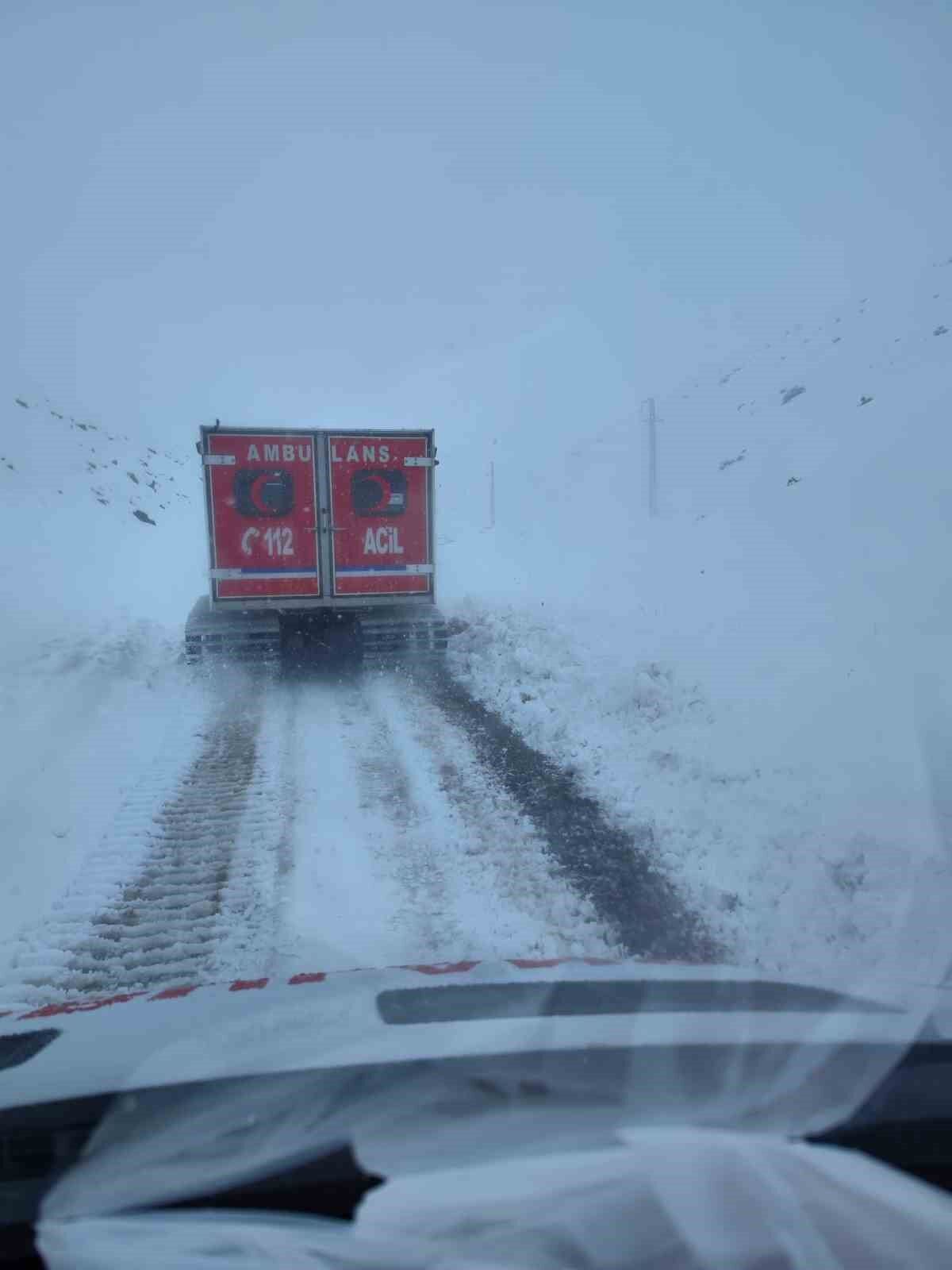 Ağrı’da hamile kadın paletli ambulansla kurtarıldı