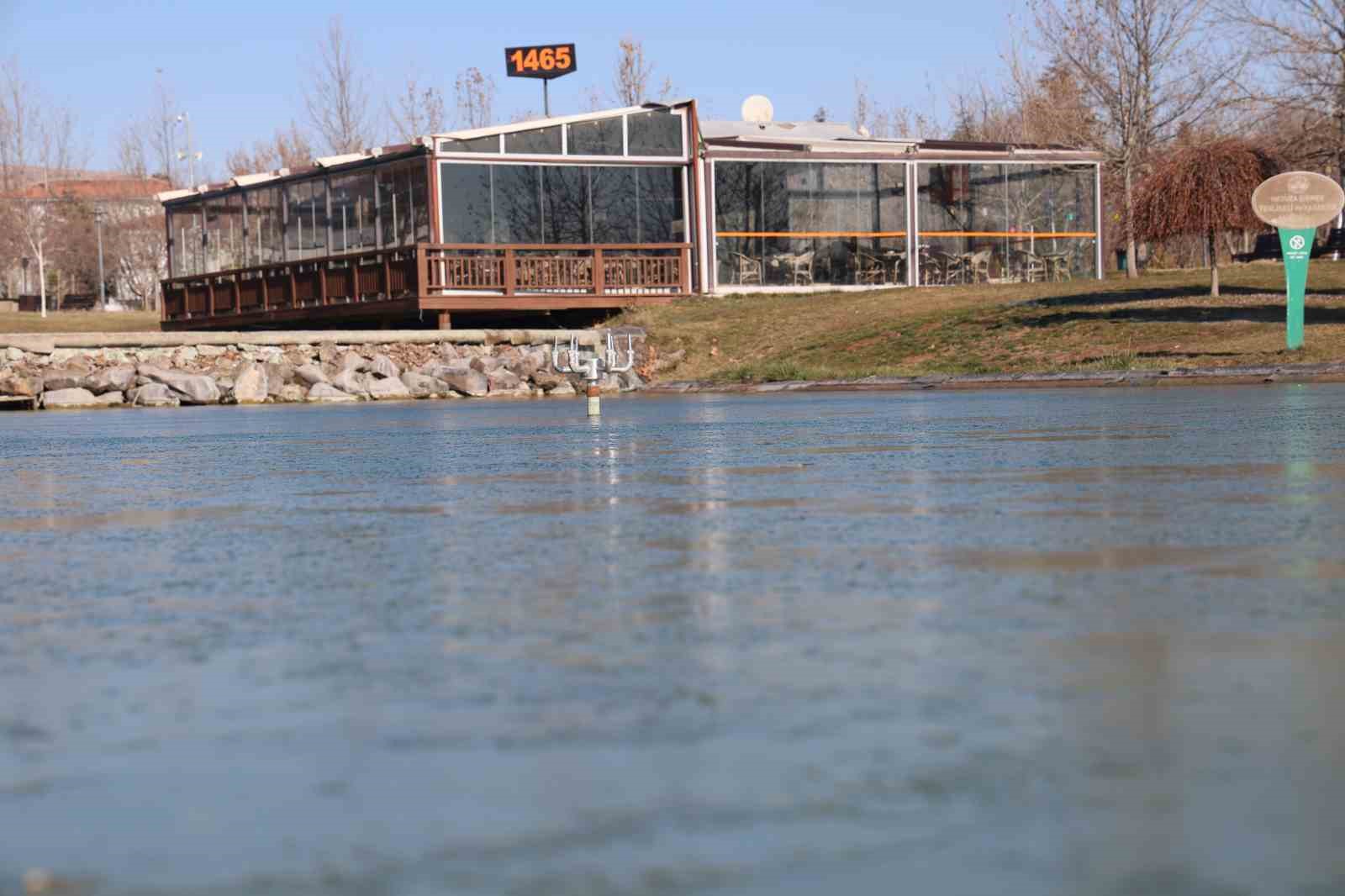 Elazığ buz kesti, süs havuzları dondu