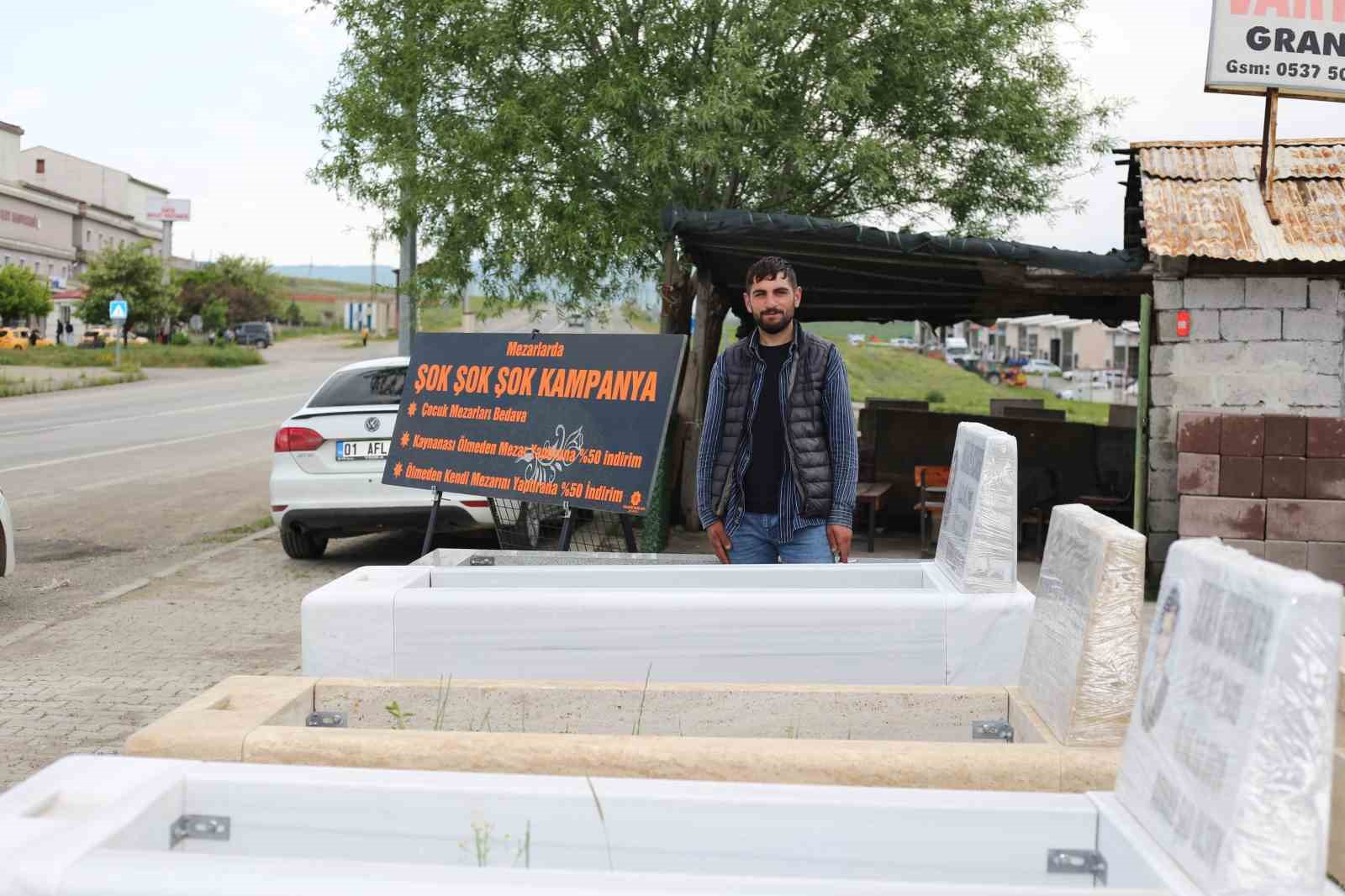 Varto’da ölmeyen kaynana için yüzde 50 indirimli mezar taşı kampanyası