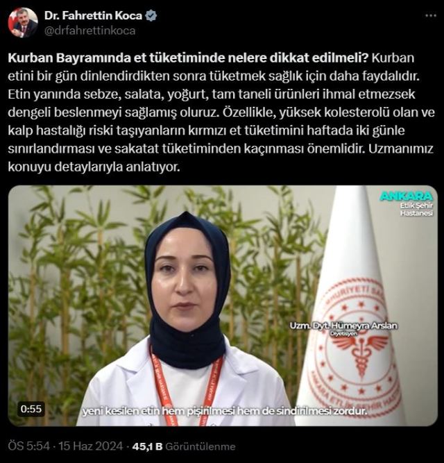 Sağlık Bakanı: Kolesterol ve kalp hastaları sakatat tüketiminden kaçınmalı