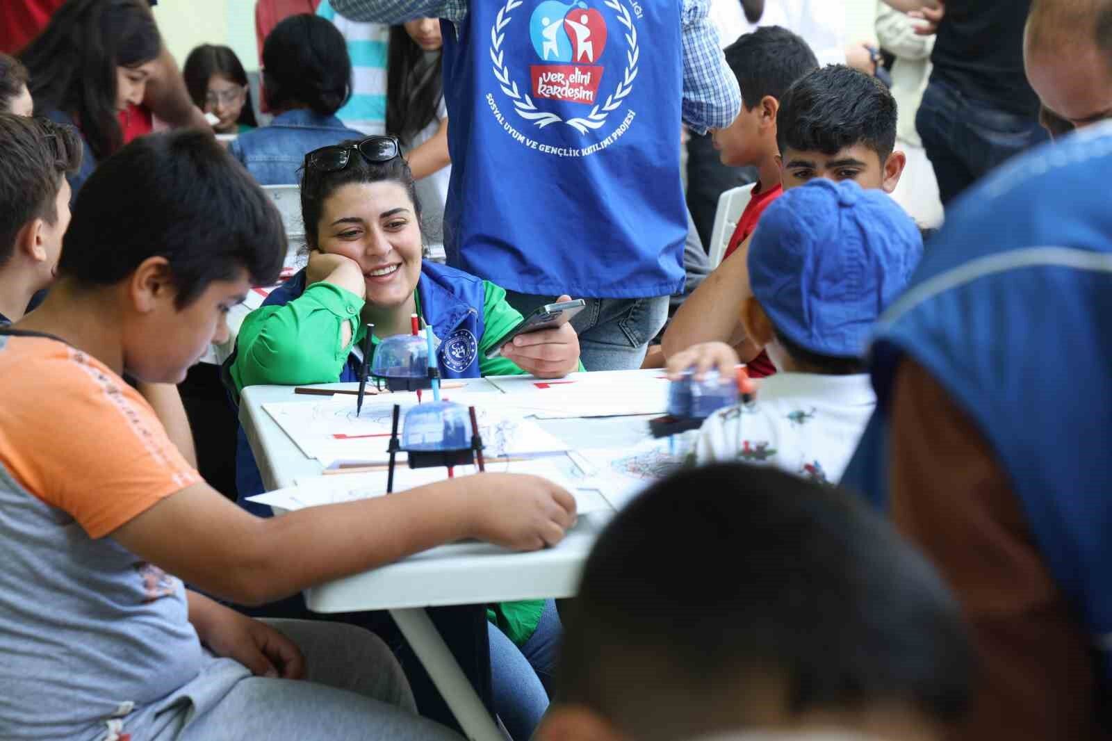 Kırsaldaki öğrenciler teleskopla güneşi gözlemledi, motor pervaneli maket uçak üretti