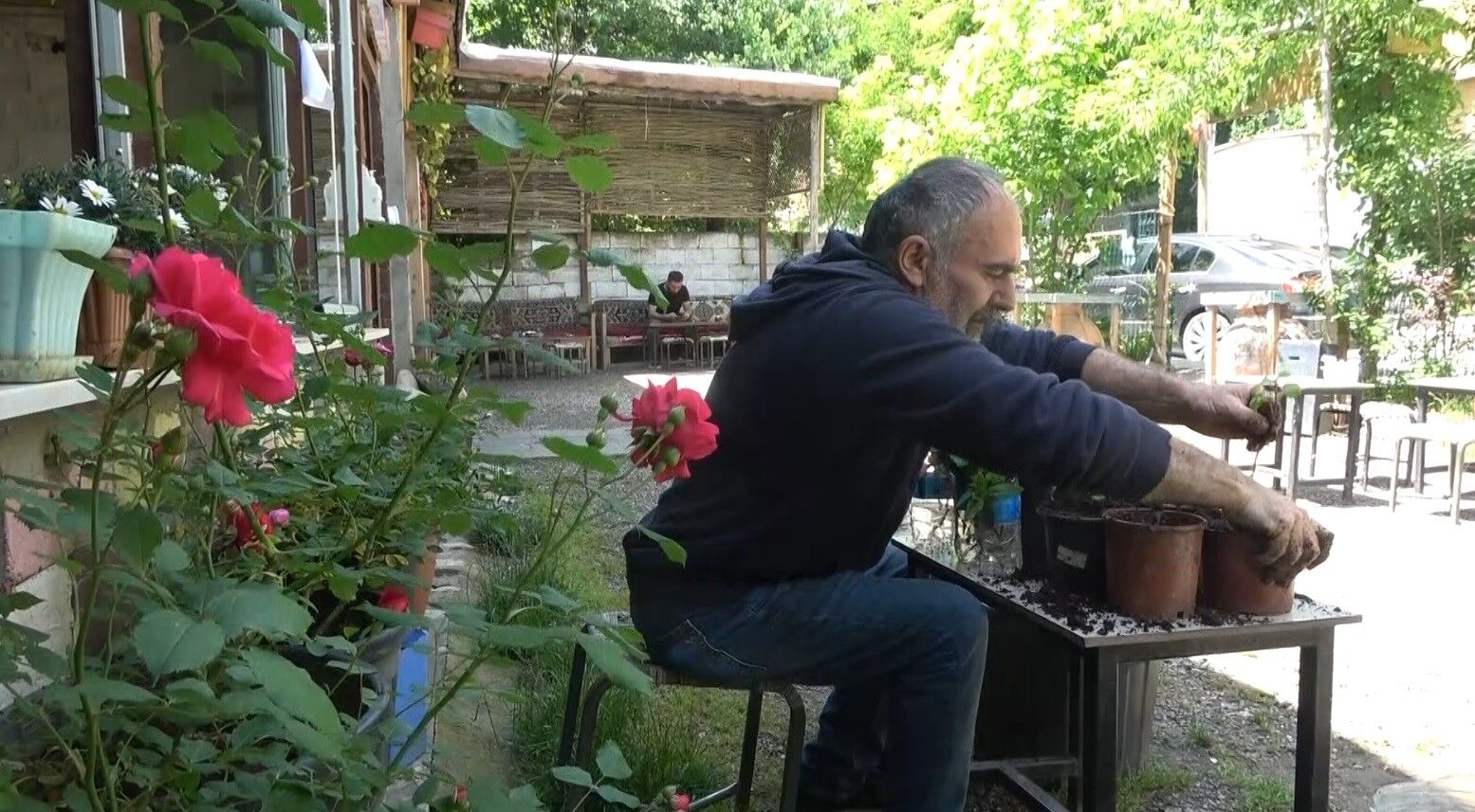 Dem atıkları çiçeklere can verdi