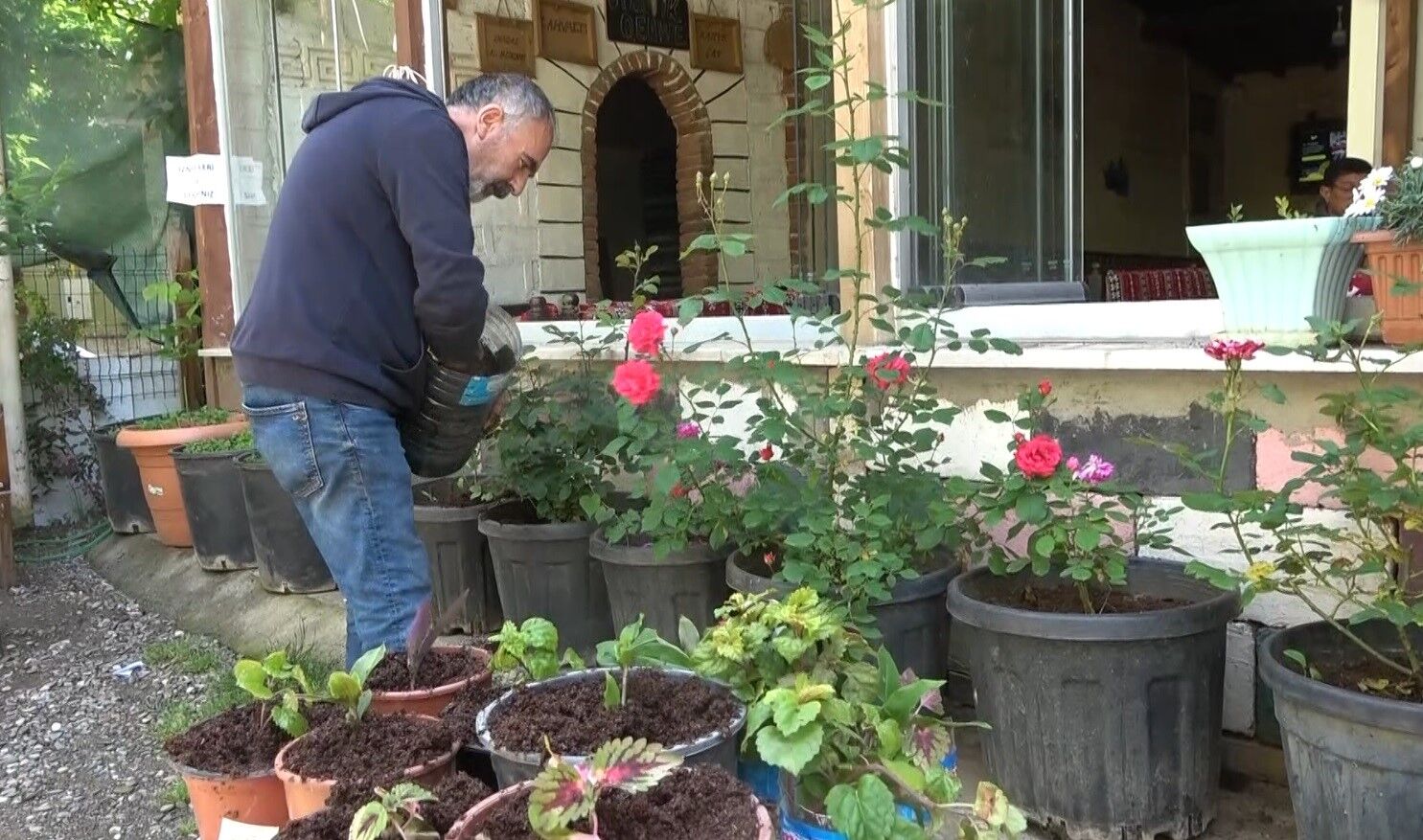 Dem atıkları çiçeklere can verdi