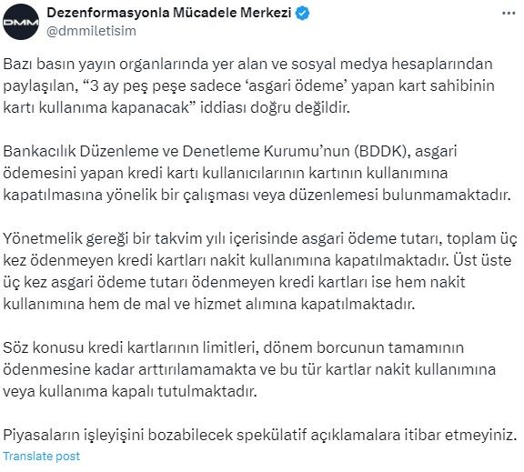 3 ay asgari ödeme yapılan kredi kartları kullanıma kapatılacak mı? İletişim Başkanlığı'ndan açıklama geldi