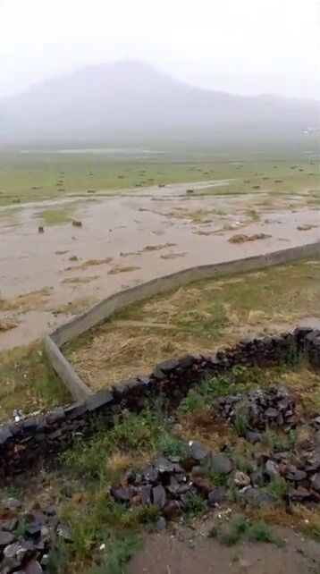 Tekman’da biçilen otlar sel sularına gömüldü