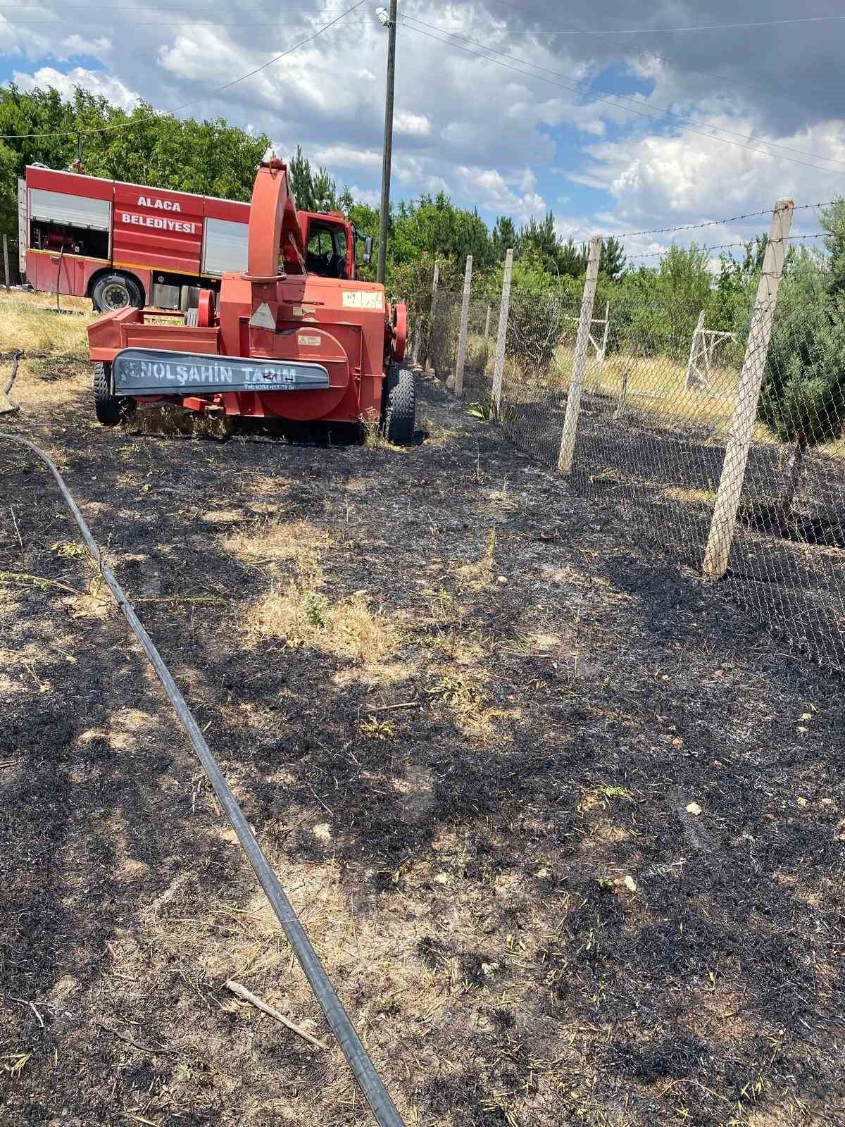 Bahçede çıkan yangın evlere sıçramadan söndürüldü