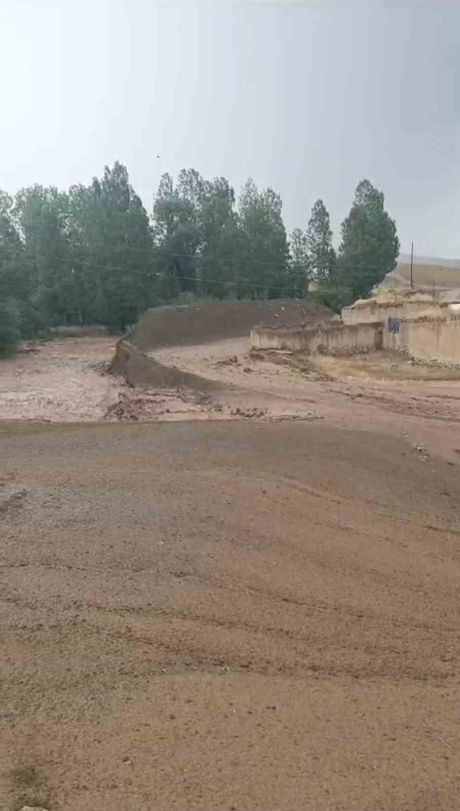 Saray’da sel: Ekili alanlar zarar gördü